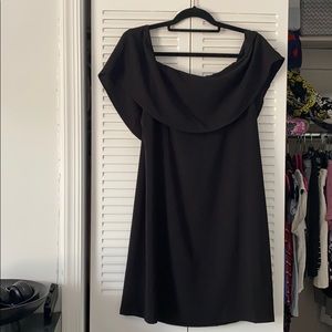 Off-the-shoulder black formal dress